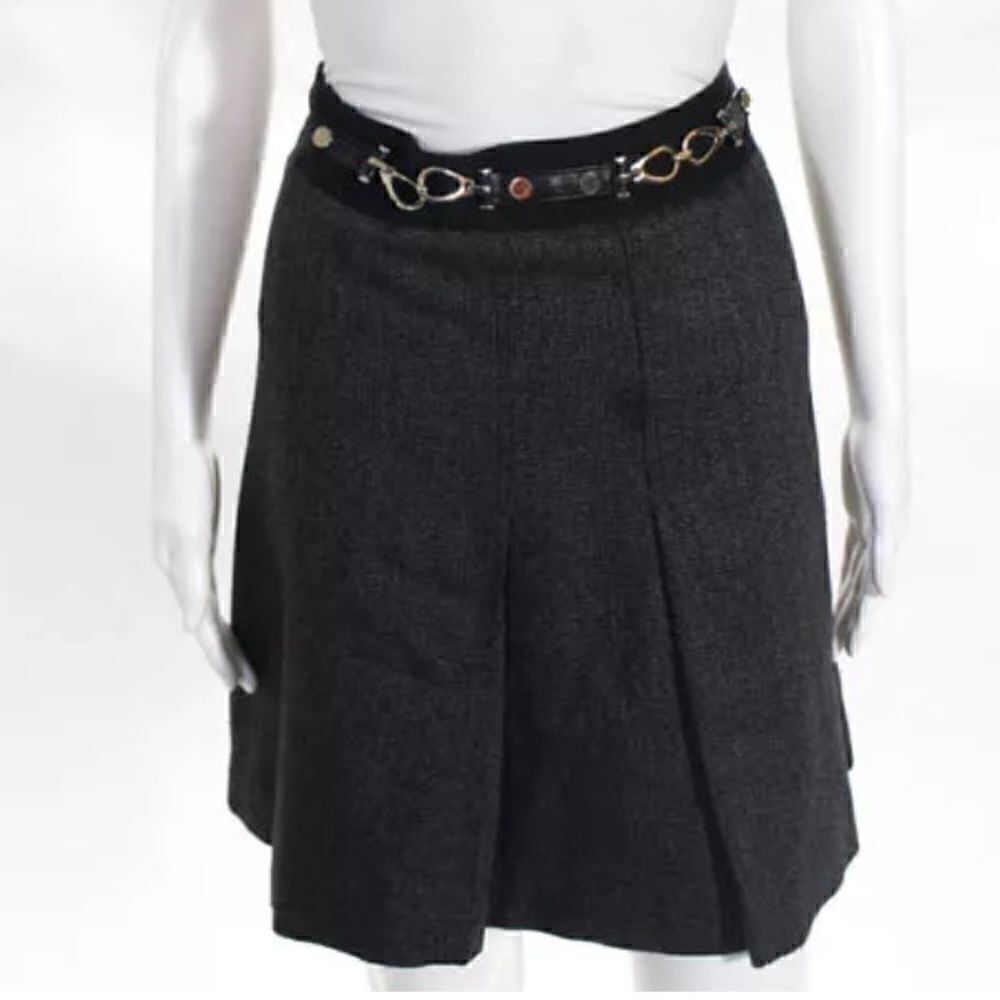 𝅺euc Etcetera pleated a line skirt belted sz 8
